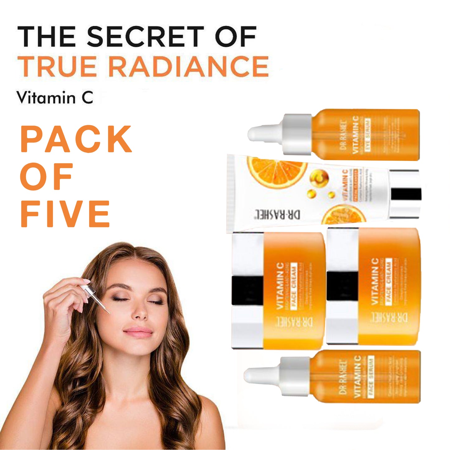 Vitamin C Skincare Set – 5-in-1 Brightening & Anti-Aging Face Serum, Day Cream, Night Cream, Cleanser, Toner