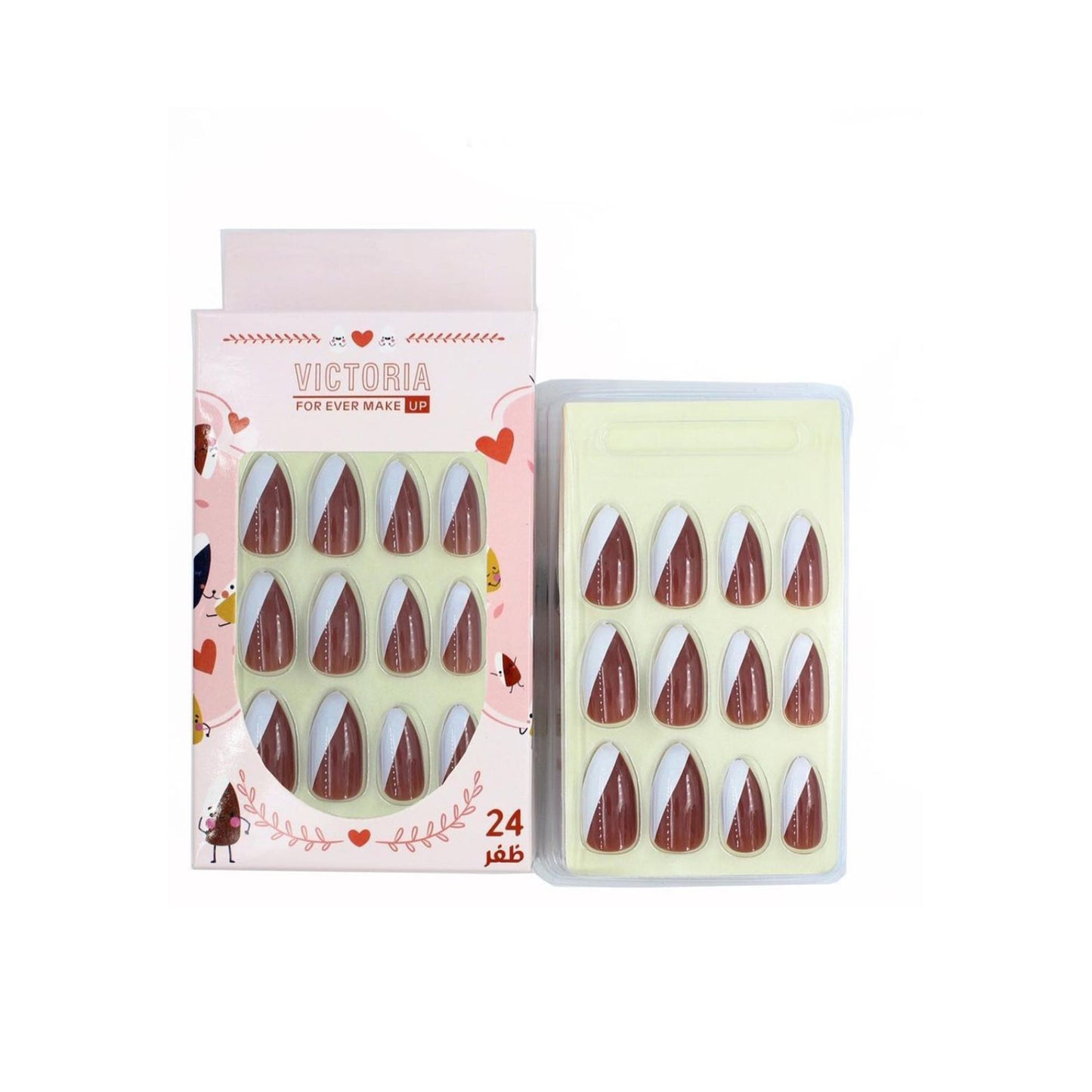 24pcs Red French Fake Nails Nude Press On Nails Long Almond False Nails Classic Acrylic Nails For Women And Girls, 1pc Nail File And 1sheet Jelly Tabs